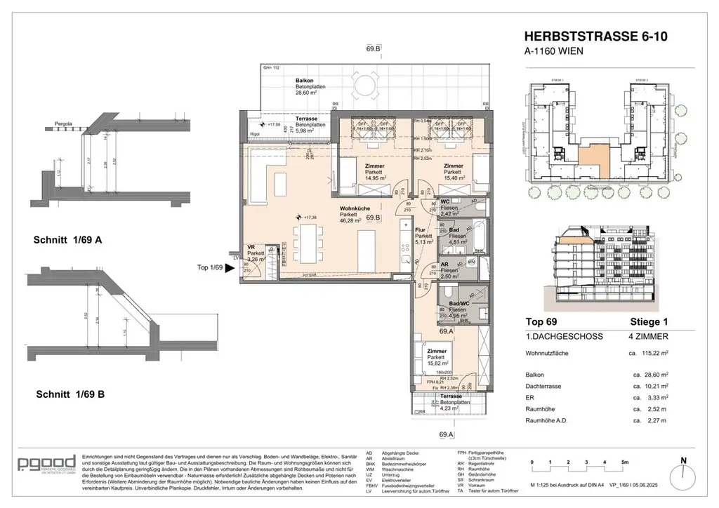 Sky Living - 4 Zimmer im Dachgeschoss mit exklusiver Terrasse: U6 Burggasse