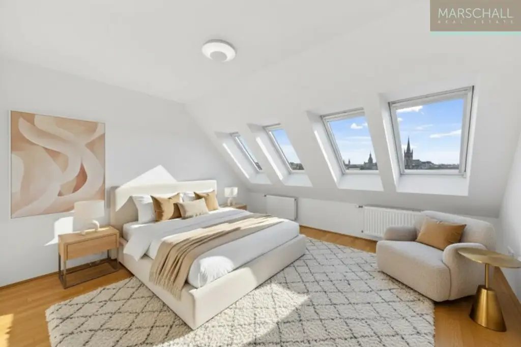 Helle 4-Zimmer-Dachgeschosswohnung mit traumhaftem Fernblick im 7. Bezirk