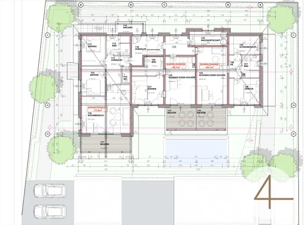 5 Green House Appartements - Wohnungspaket – direkt am Skilift Nassfeld - top Rendite - grüner Panoramablick - 28 PV-Panele - Stellplätze