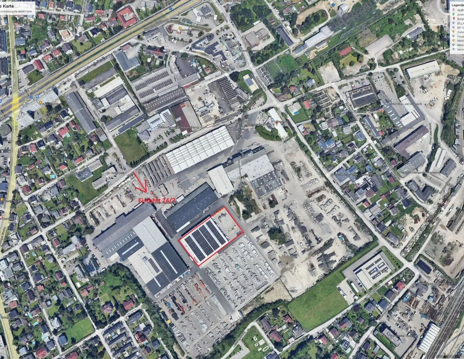 Attraktive Hallenfläche und überdachte Lagerfläche in zentraler Lage nahe der Salzburger Strasse in Traun/Linz zu vermieten