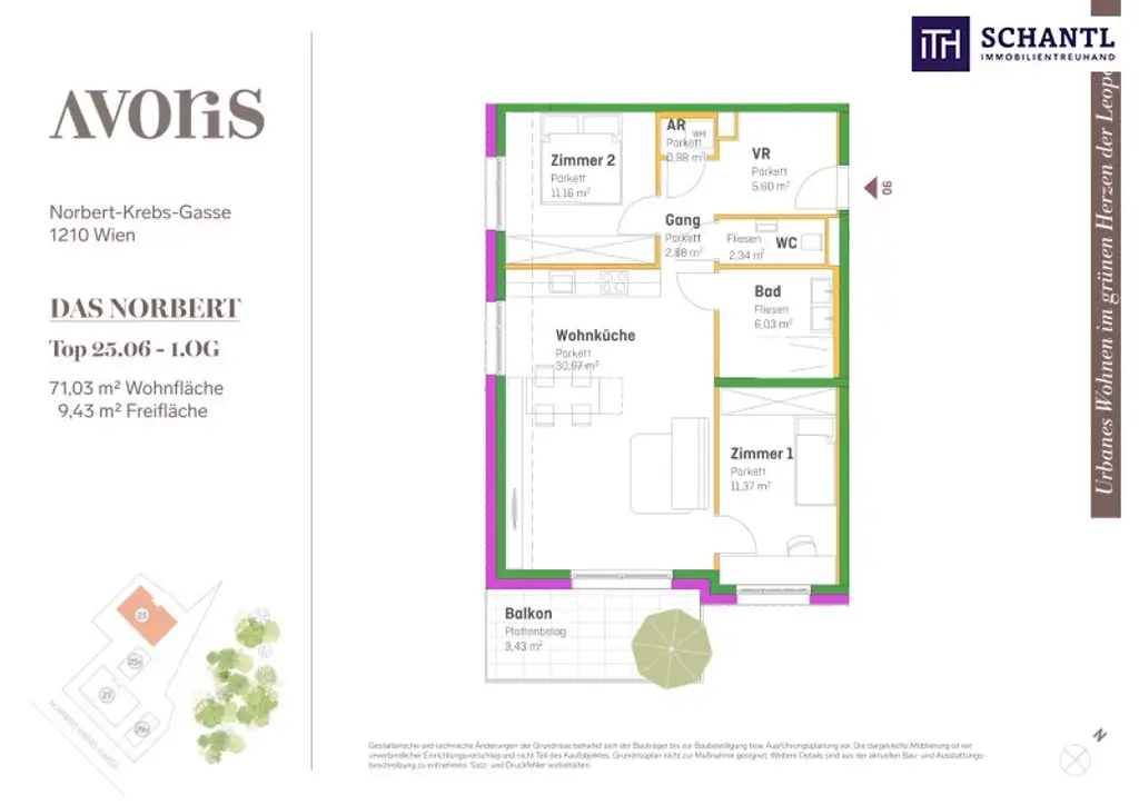3 Zimmer, 1 Balkon, 100 % Lebensgefühl! Early Bird nutzen! Ruhelage + Großer Balkon + Hochwertige Ausstattung + Ideale Infrastruktur + Garage + Ein neues Lebebsgefühl!