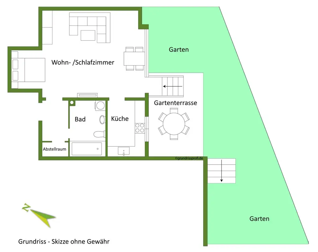 Wohnung mit Eigengarten in Grünruhelage beim Lainzer Tiergarten. Mietpreis inklusive Heizkosten und Warmwasser!