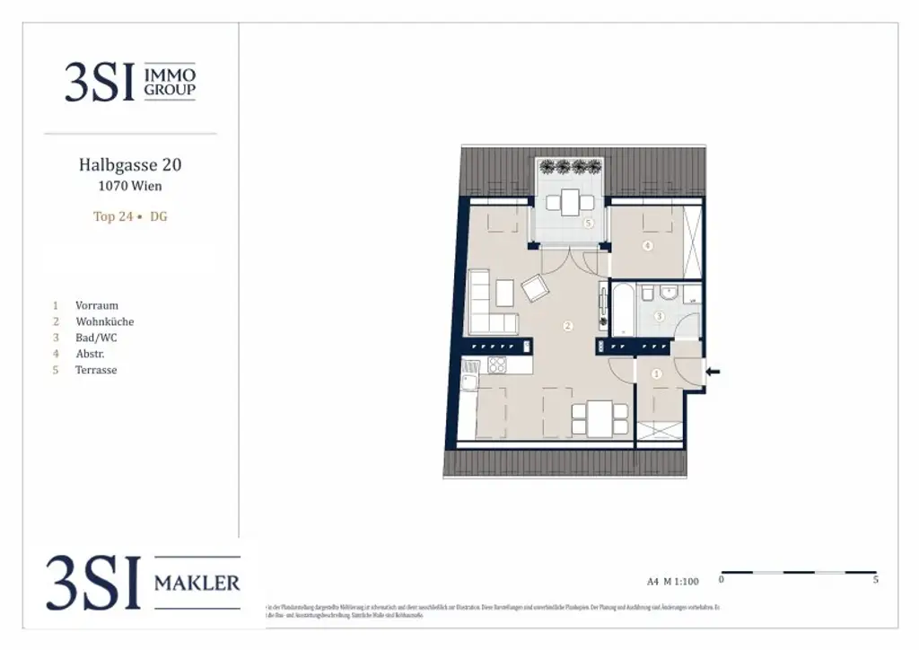 Traumblick! Urbanes Wohnen– 1,5-Zimmer-Juwel im 7. Bezirk mit riesiger Dachterrasse