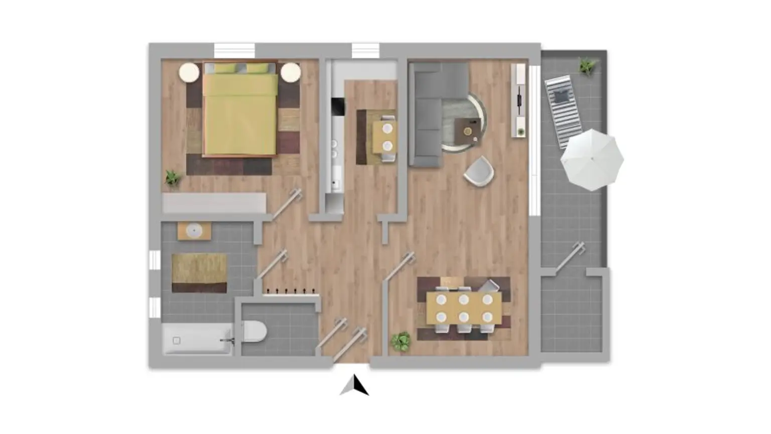 Helle 2-Zimmer-Wohnung mit traumhaftem Stadtblick in Bestlage am Froschberg