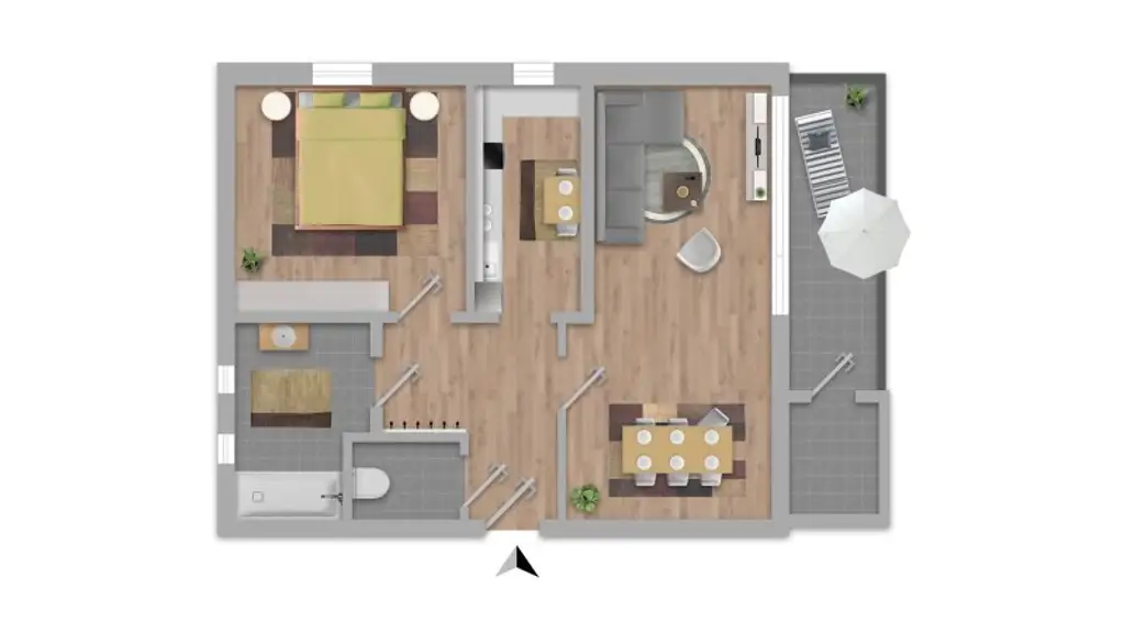 Helle 2-Zimmer-Wohnung mit traumhaftem Stadtblick in Bestlage am Froschberg