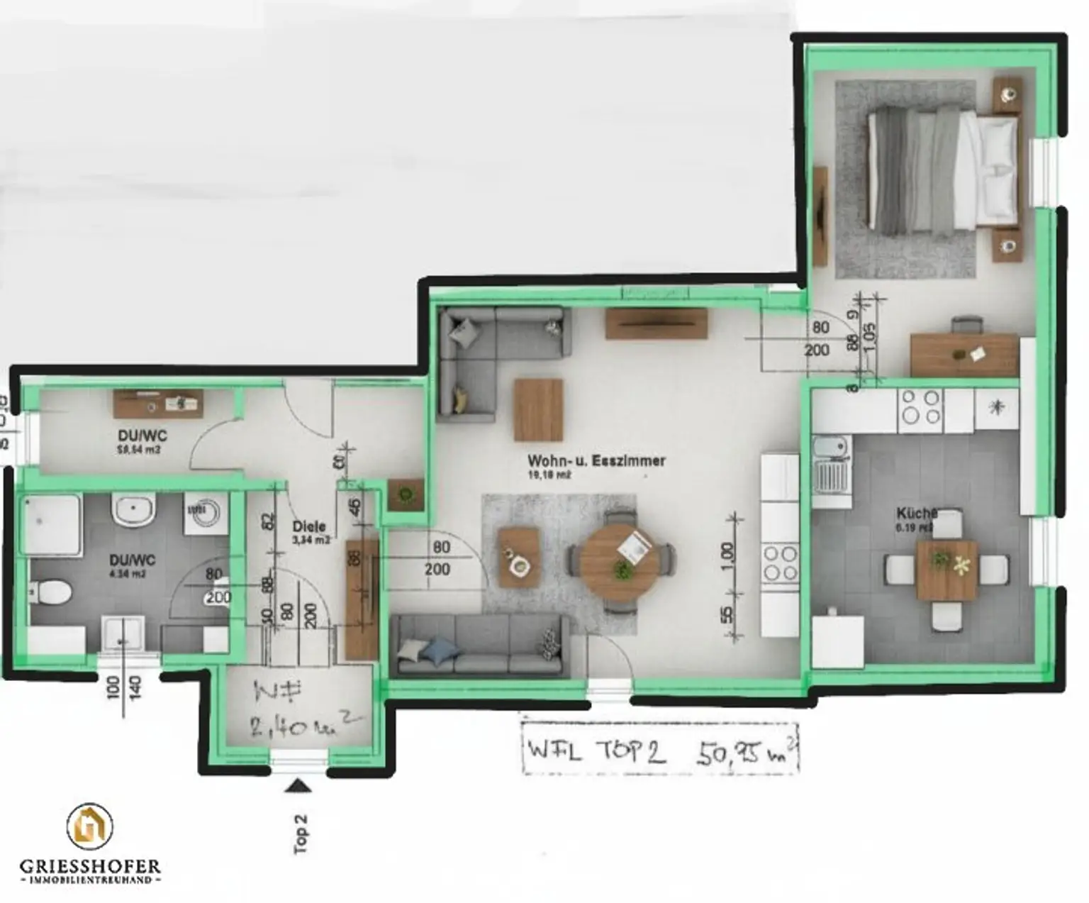 Entzückende und sehr gepflegte  2-Zimmer Wohnung in Bad Aussee
