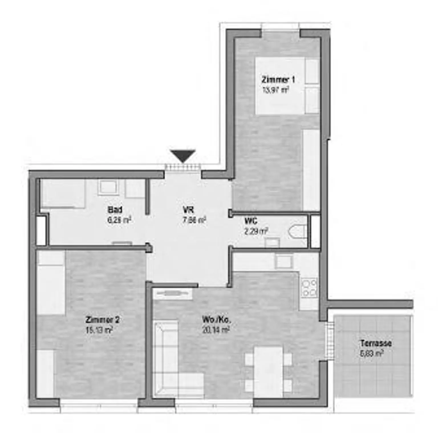 Grundriss Top B/2.OG