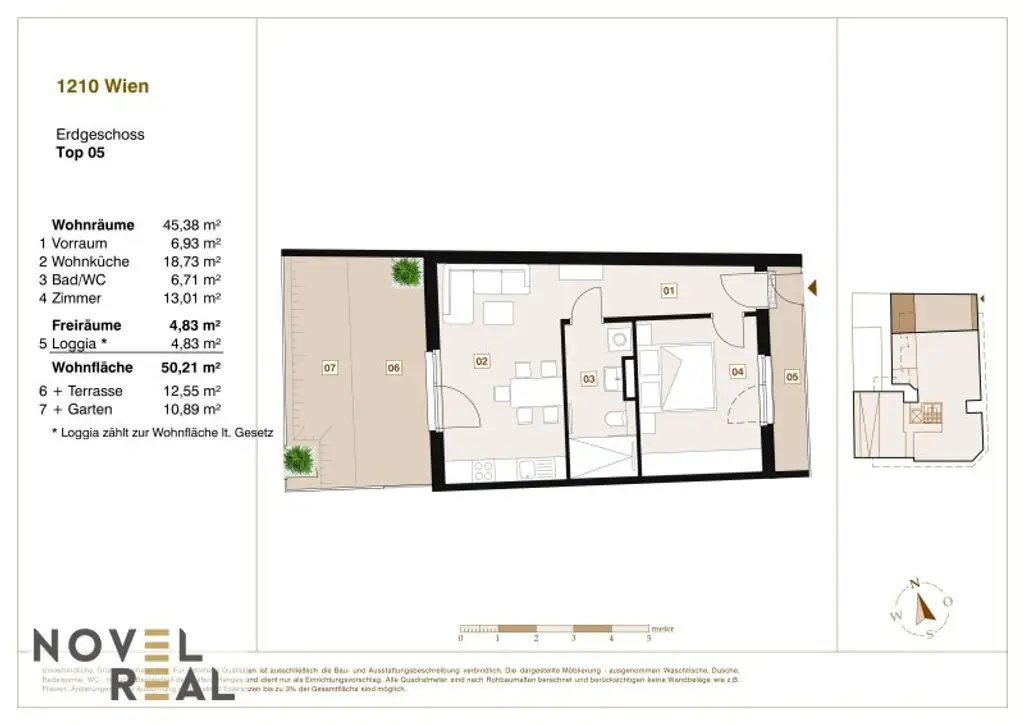 Exklusives Wohnen in Wien: 2-Zimmer-Erstbezug Wohnung mit Terrasse Loggia und Garten! - Top Lage!