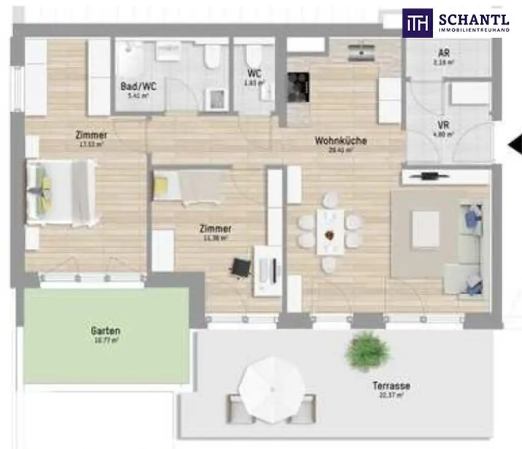 Ihre Wohlfühl-Oase in Best- und Ruhelage! Donauzentrum und Alte Donau um´s Eck! 3 ruhige Zimmer in Hoflage + Terrasse + Ideale öffentliche Anbindung! Jetzt zugreifen!