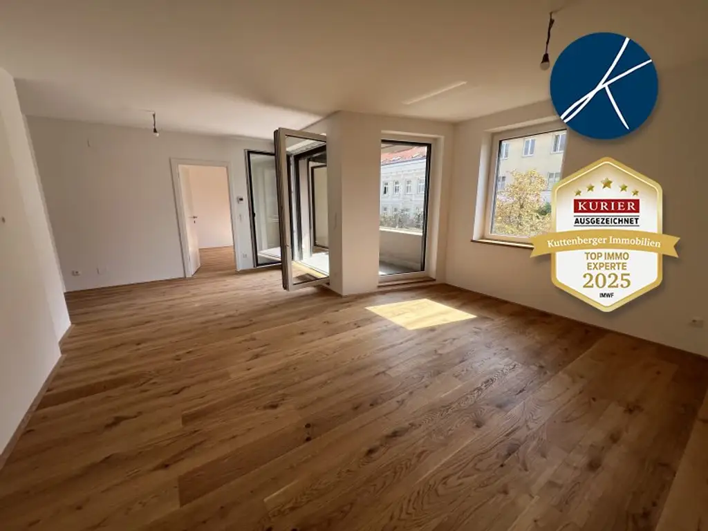 *Superprojekt: ''Über den Baumwipfeln" Top 44 Erstklassige 2-Zimmer Loggia-Wohnung + TRAUMHAFTE SÜDAUSRICHTUNG mit Blick auf die Kastanienbäume