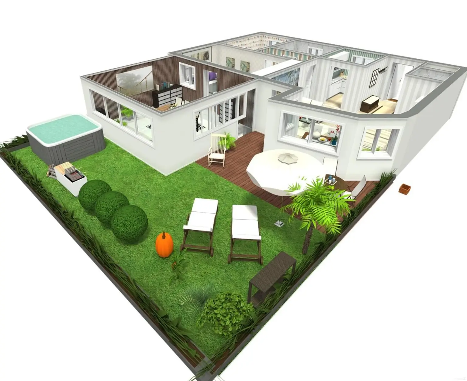 Bester Outdoor- und Wohlfühl Faktor auf der über 50m² großen Garten- und Sonnen Terrasse