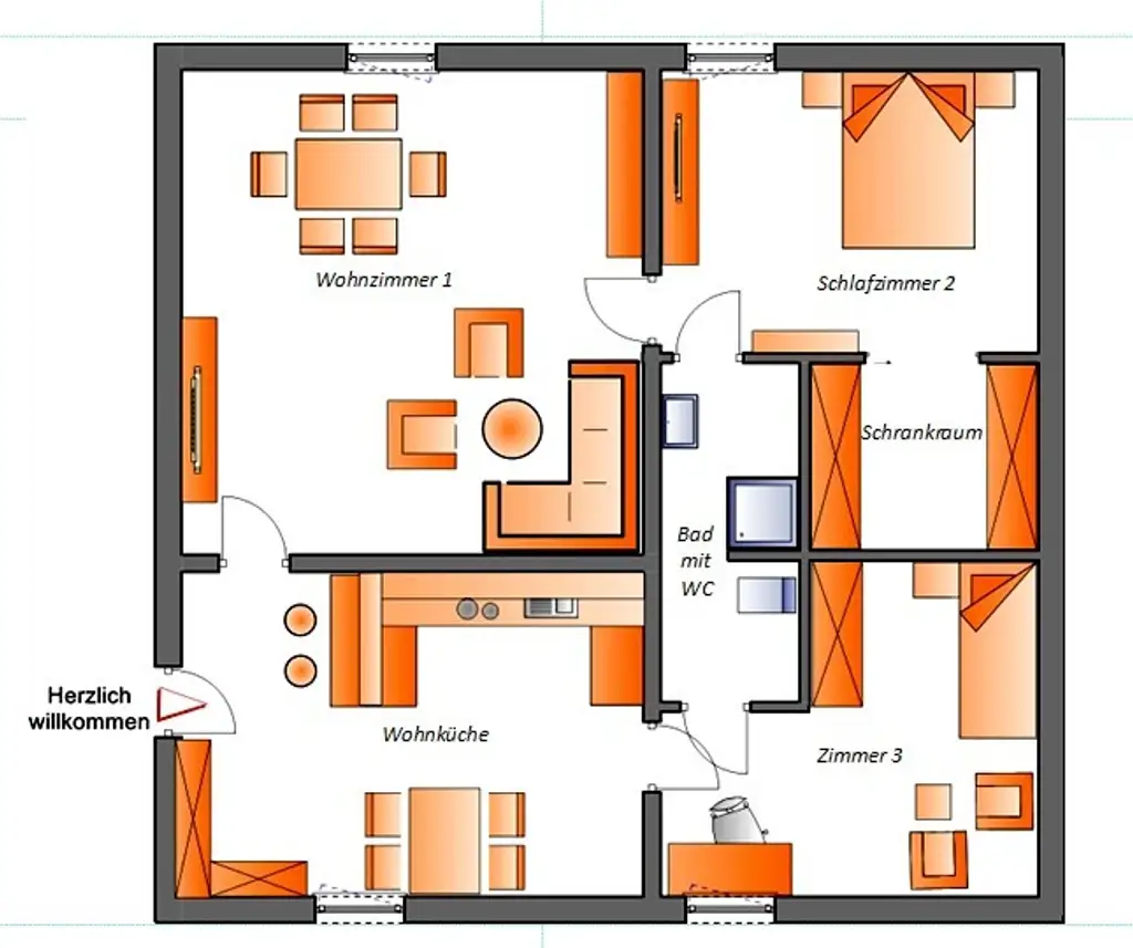 Eine 3 Zimmerwohnung mit Ausblick