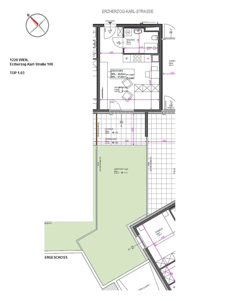 Moderne 1-Zimmer-Gartenwohnung in grüner Oase nahe der Donau!
ERSTBEZUG!