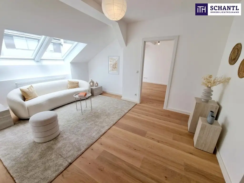 WOW! Stylischer Wohntraum im Dachgeschoss! Frisch saniert + Ruhelage + Traumhaftes Altbauhaus + Hofseitige Terrasse + U-Bahn ums Eck + Beste Infrastruktur und Anbindung!