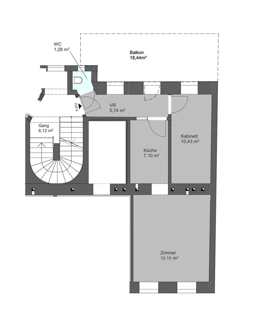 Sanierungsbedürftige Altbauwohnung inklusive Balkon