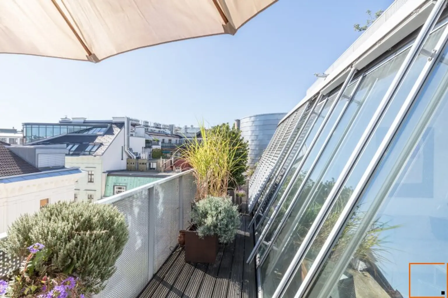 FULLY FURNISHED ROOFTOP APARTMENT:/ AC: Spacious living-dining area & 2 bedrooms