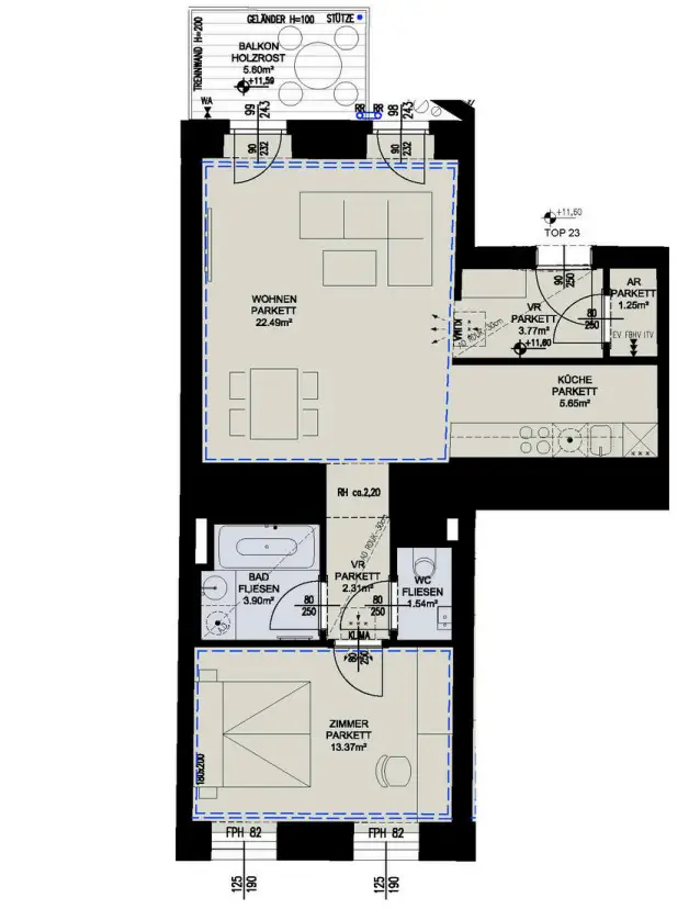 Modern & zentral: 2-Zimmer-Wohnung mit Freifläche (Erstbezug)