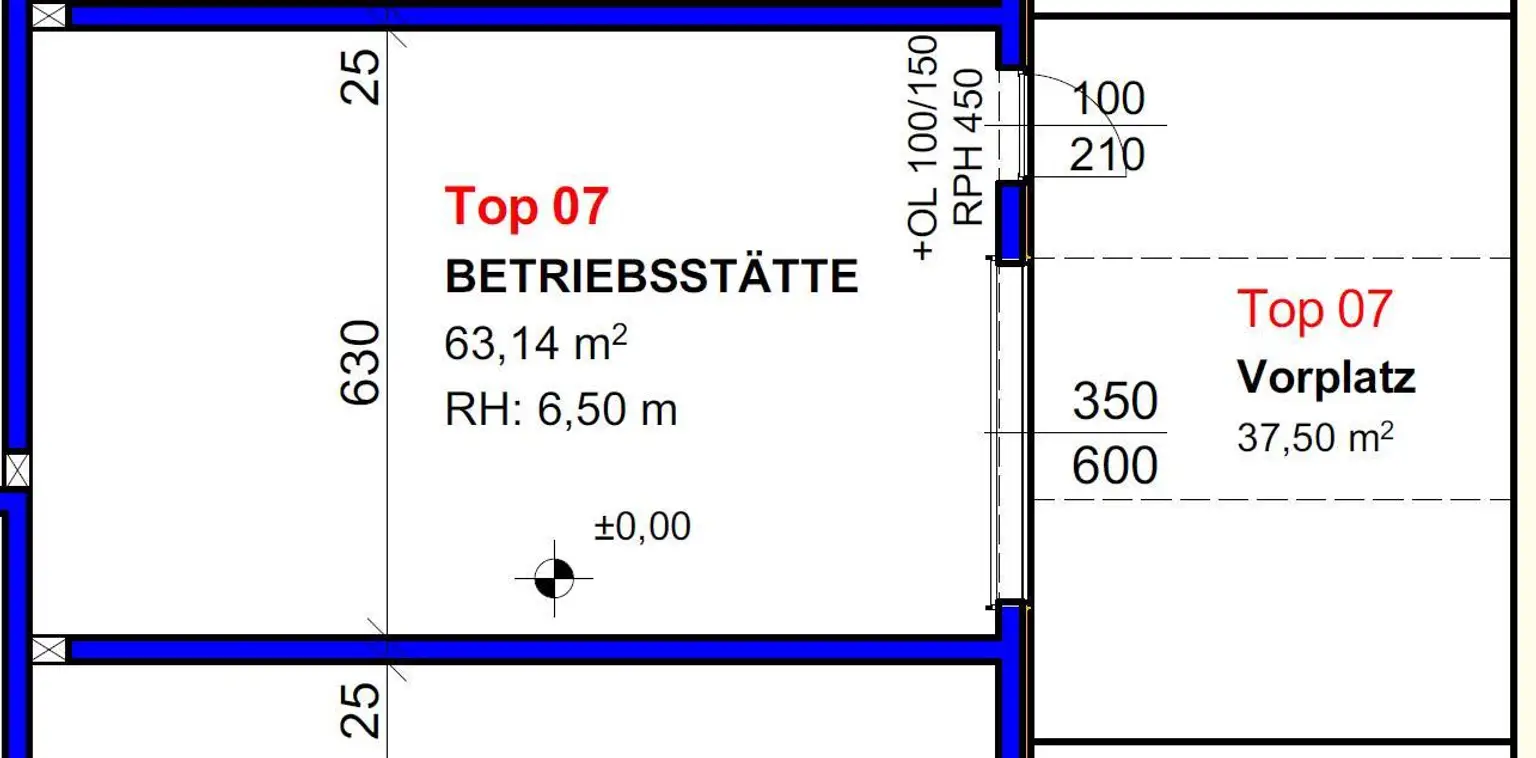 Betriebs-/Produktions- oder Lagerhallen mit Flächen von 63 - 117 m² zu verkaufen in Vöcklabruck / Nähe Varena (Top 07)