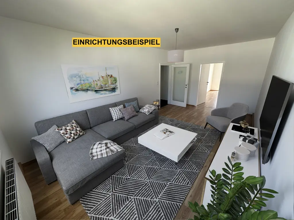Helle, freundliche vollrenovierte 3-Zimmer-Mietwohnung mit Gartennutzung, Loggia, KFZ-Stellplatz in 2486 Landegg!