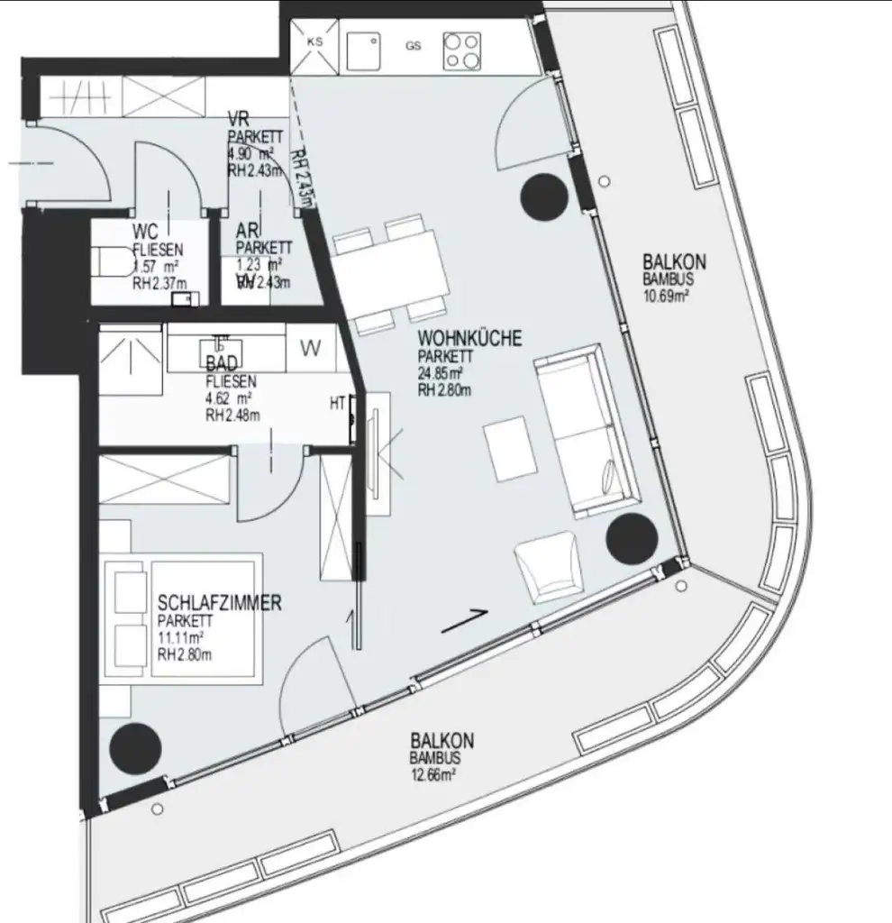 "Vollmöbliert Danube Flat"