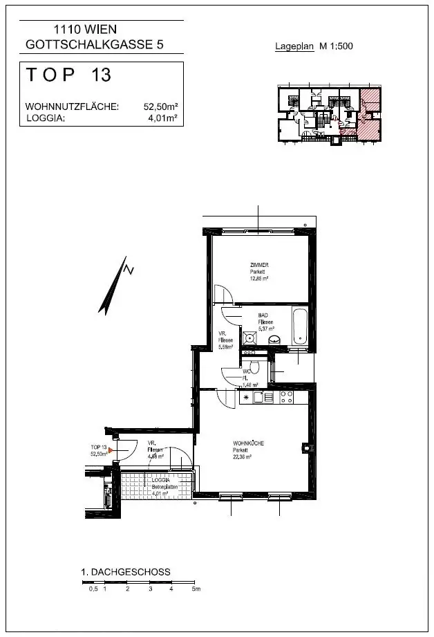 Lichtdurchflutete 2-Zimmer-Wohnung
- Loggia in den Innenhof - direkt beim Enkplatz!