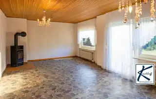 Wohnzimmer mit Kaminofen