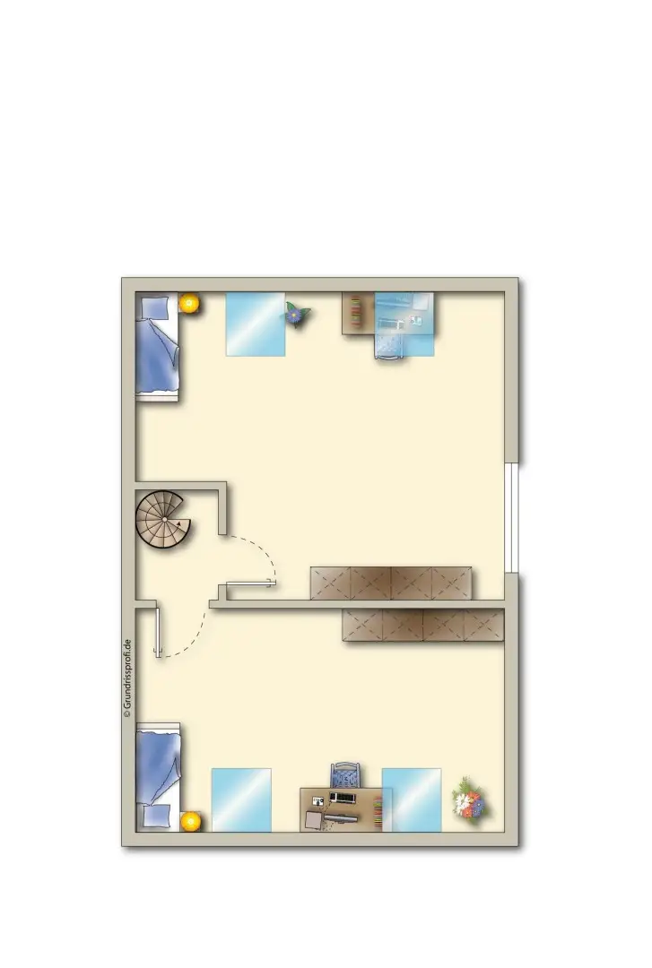Grundrissplan Klosterneuburg OG möbiliert
