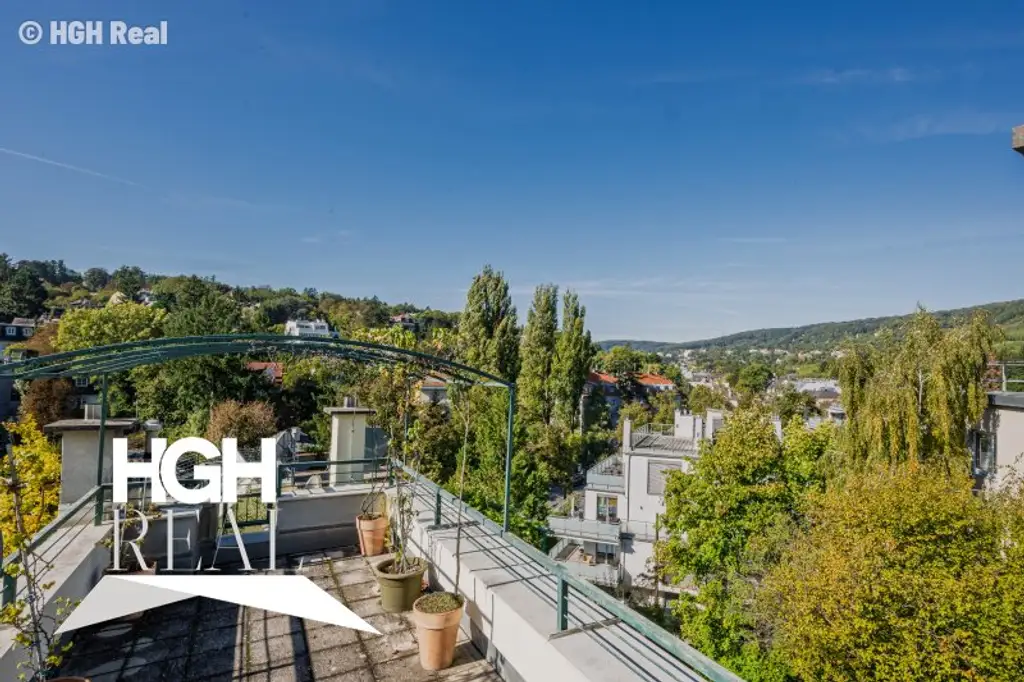 1190 Wien Döbling Lichtdurchflutete 5-Zimmer Dachgeschoß-Maisonette mit Panoramaterrassen und zwei Garagenplätzen