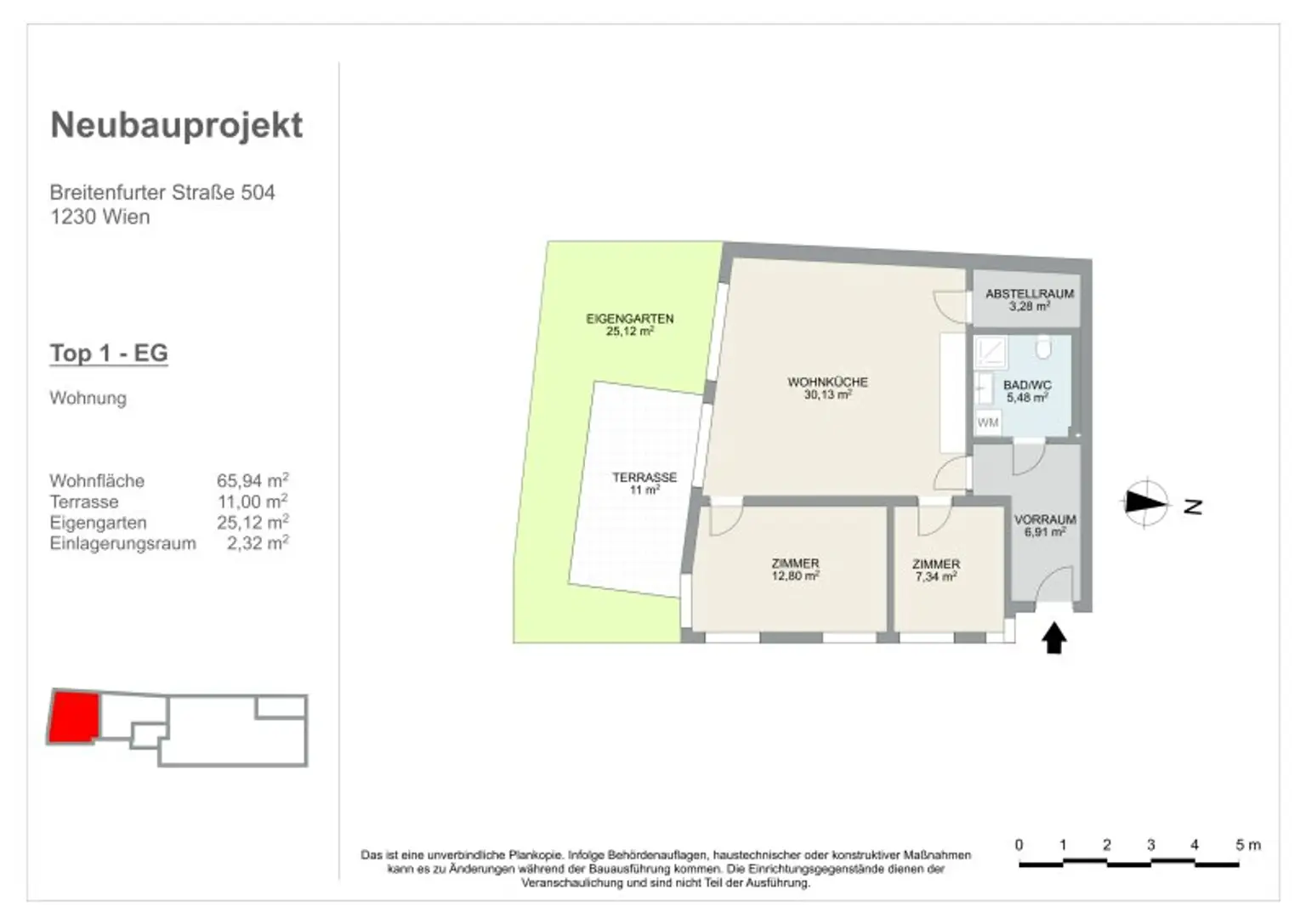 ERSTBEZUG | Wunderschöne, hochwertige 3-Zimmer Wohnung in kleinem Ziegel-Wohnbauprojekt | Terrasse & Garten | TOP 1