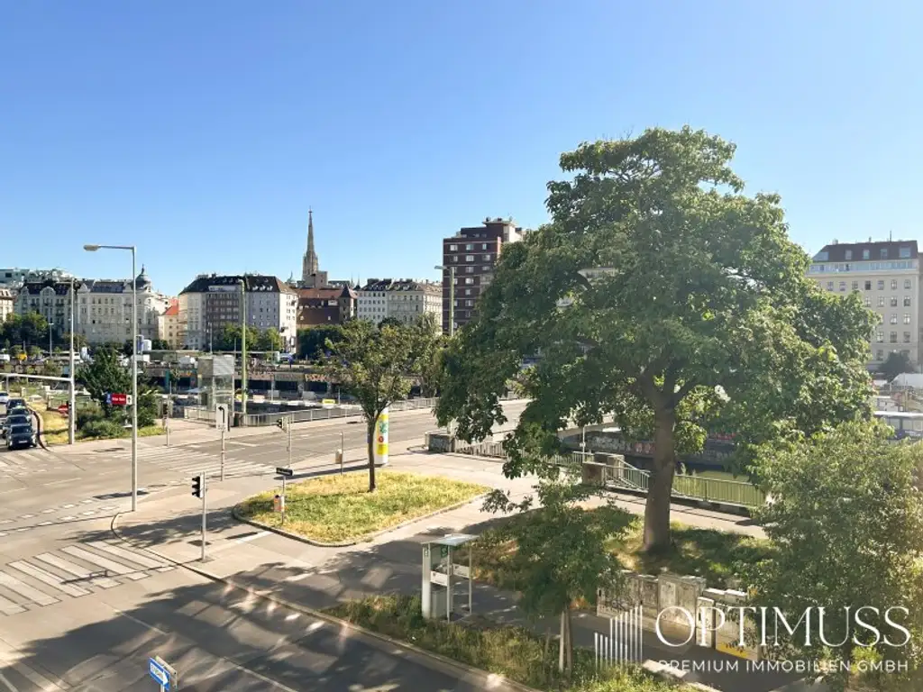 Lichtdurchflutete 2,5 Zimmer Wohnung in Topp Lage mit grosser Loggia und Grünblick auf Donaukanal!