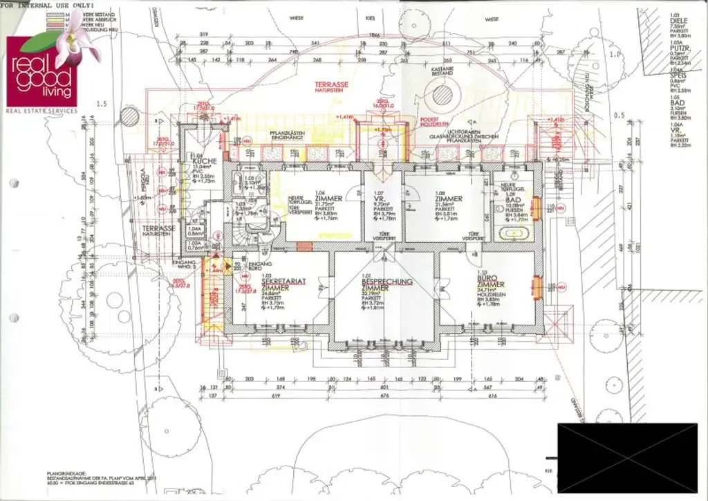 Prestige-Villa in Wien-Mauer – 15 Zimmer, 3.700 m² Gartenparadies, vielseitig nutzbar -Büro & Wohnen vereinbaren !!
