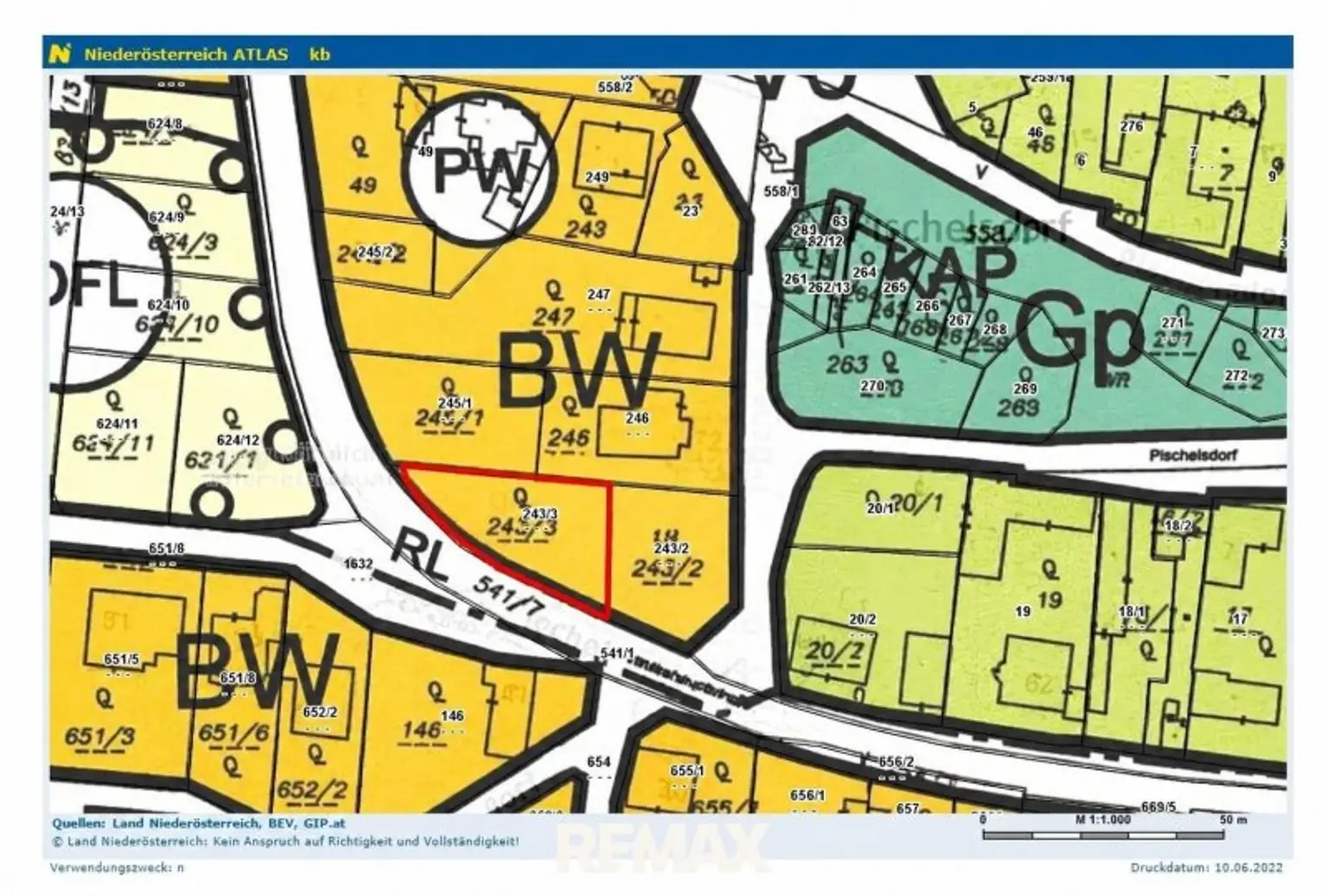 03 Flächenwidmung 761 m² Baugrund