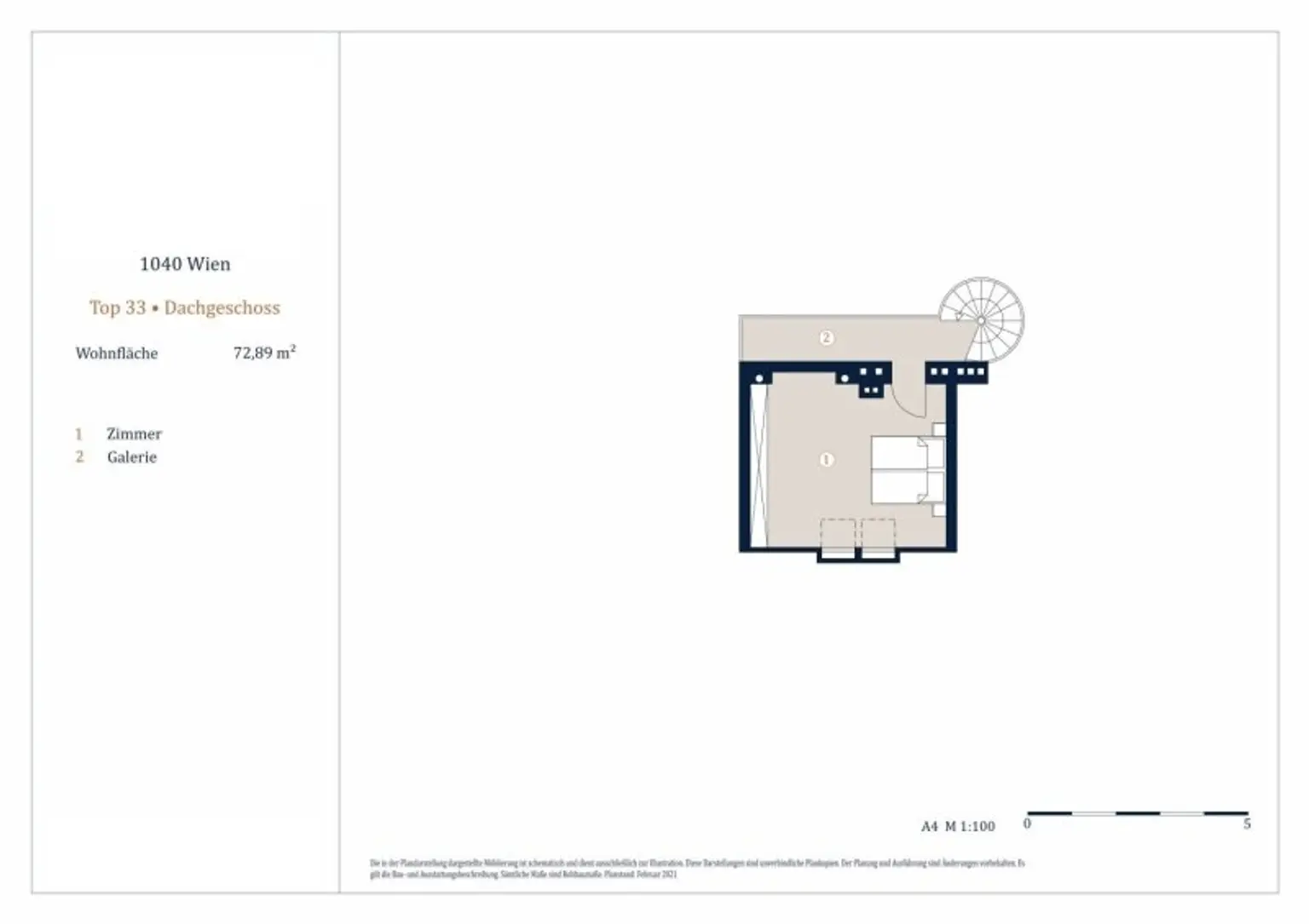 Helle 2-Zimmer-Maisonettewohnung, Nähe Wiedner Hauptstraße