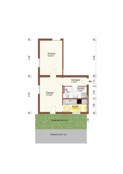 Sonnige und leistbare Gartenwohnung - provisionsfrei auf www.riedersbach.com