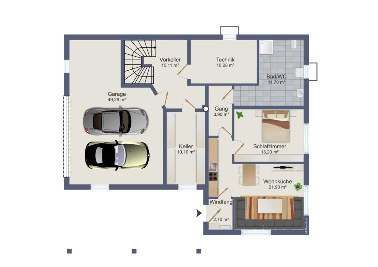 Grundriss Untergeschoß-Vorschlag