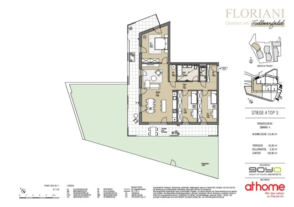FLORIANI – Quartier am Tullnerfeld - Großzügige 4 Zimmer mit Loggia und schönem Garten - 2 Bäder - Viele Extras für ihr Wohlbefinden