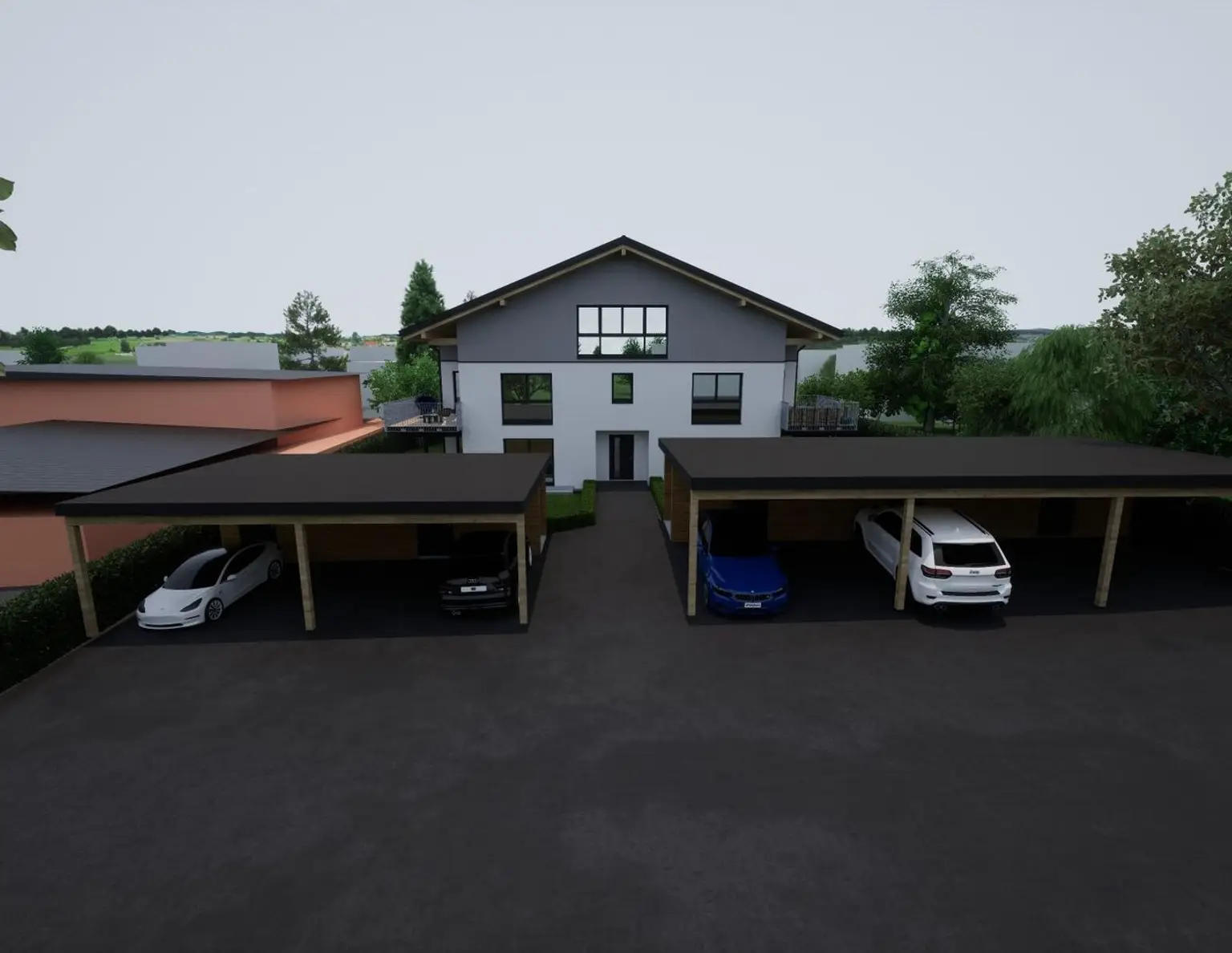 Neubau Ried/Tumeltsham-allein im Dachgeschoss-Lift, 2 Dachterassen,, Doppelcarport, Topausstattung