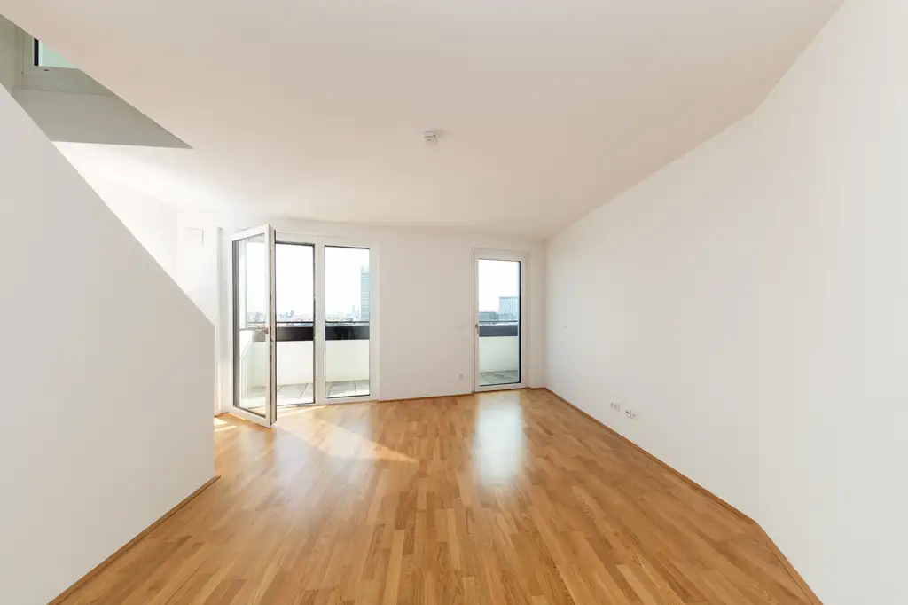 Beim Hauptbahnhof Wien - Dachgeschoss-Maisonette im Neubau Erstbezug mit Klima und Dachgarten