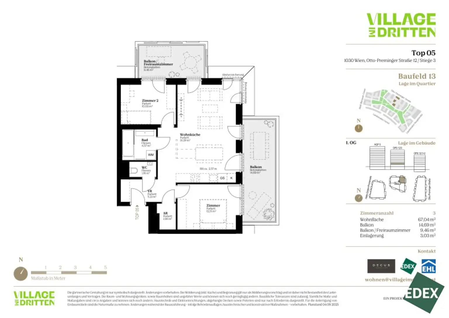 Perfekte Investition: 3-Zimmer-Wohnung mit zwei Balkonen | URBAN DAHEIM | BAUFELD 13