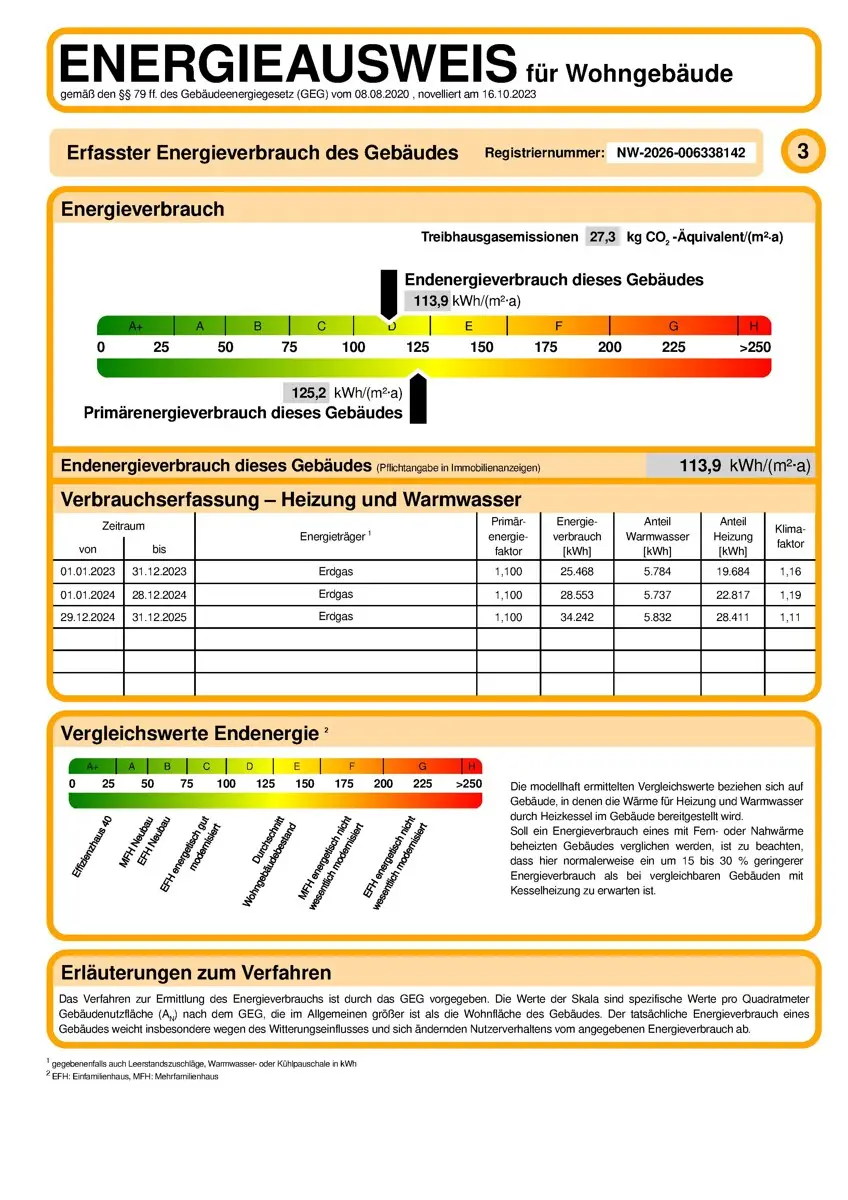 Energieausweis Auszug