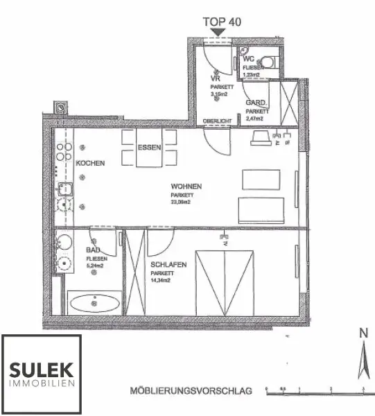 Hofseitige 2-Zimmer Neubauwohnung (50m²) nähe U6 Burggasse // ab 1.1.2025 verfügbar!