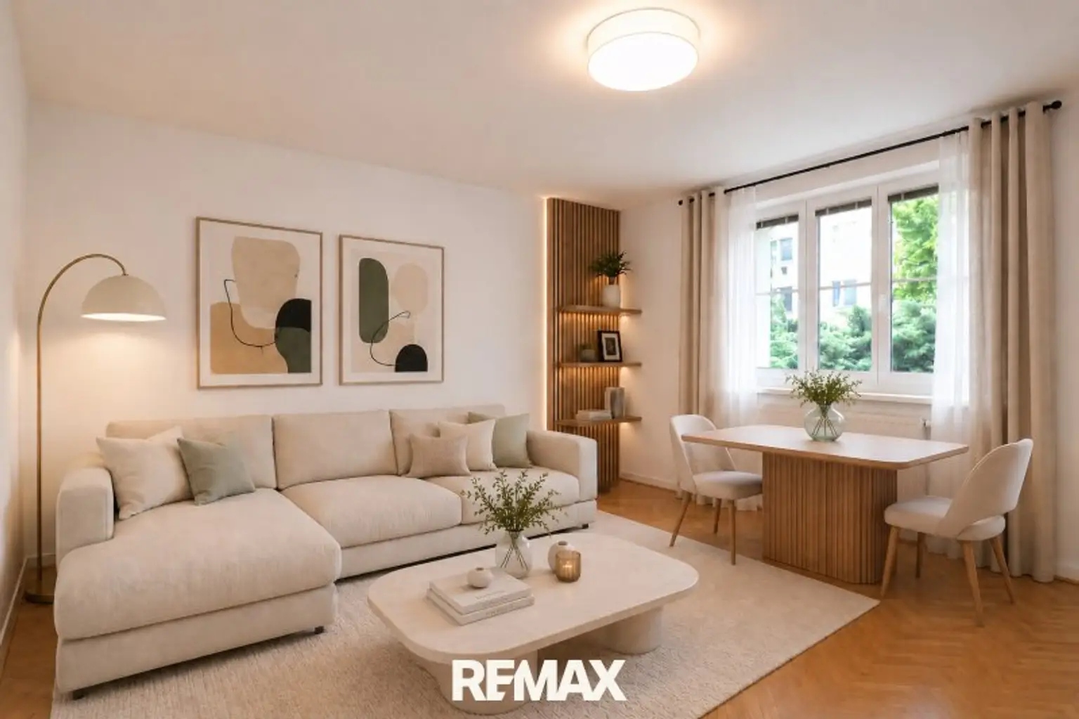 Wohnzimmer (virtuell eingerichtet)