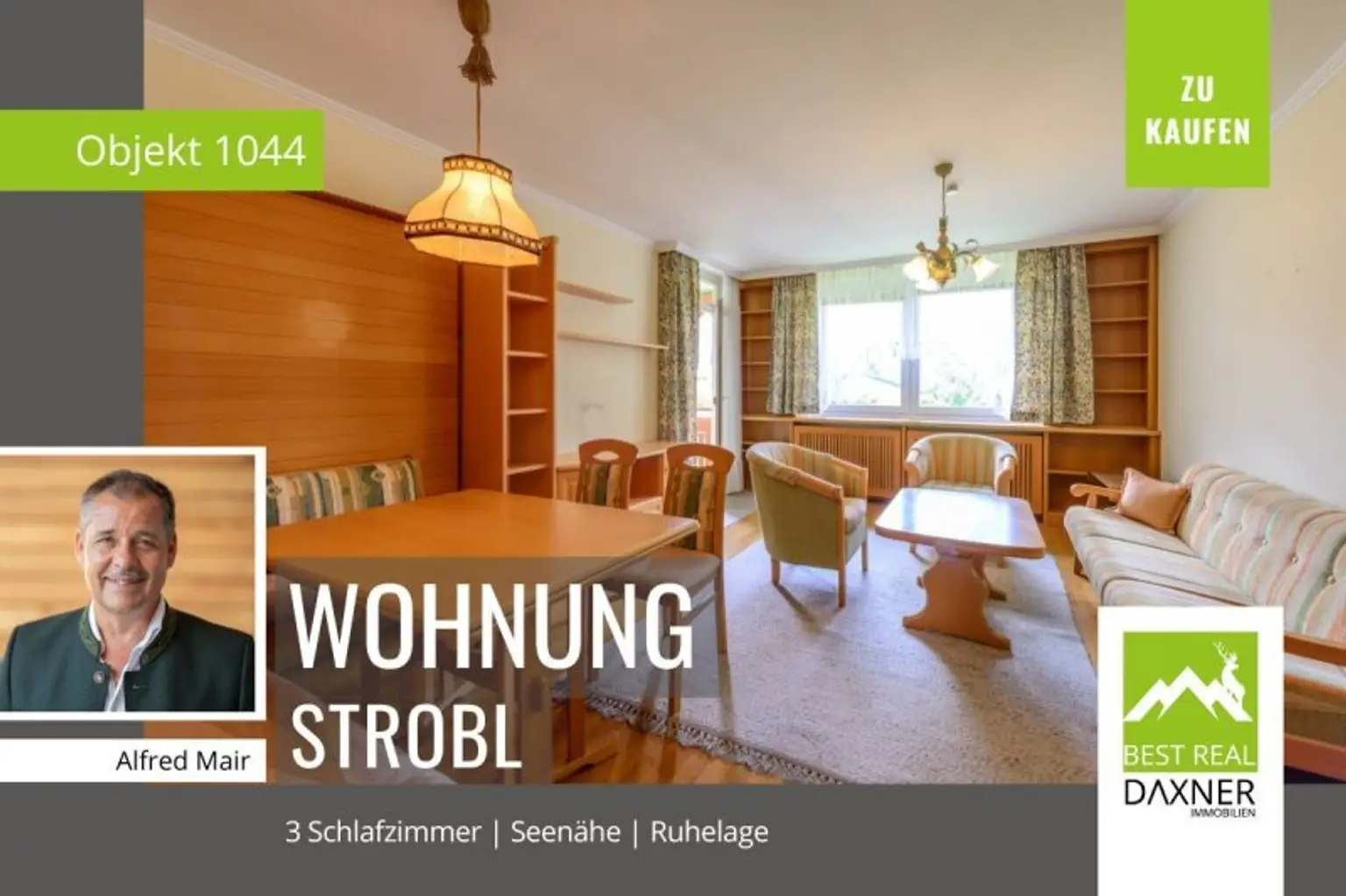 Geräumige 4-Zimmer-Wohnung in ruhiger Grünlage – nur  2 Gehminuten zum Wolfgangsee