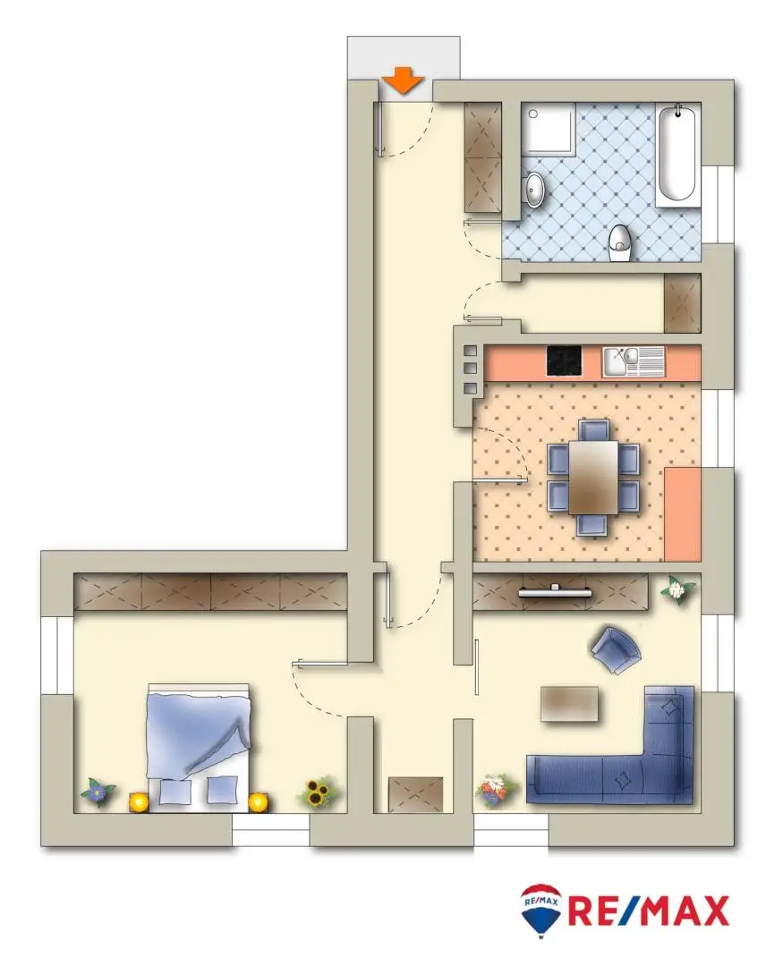 Schöne, gepflegte 2-Zimmer-Wohnung im Grünen