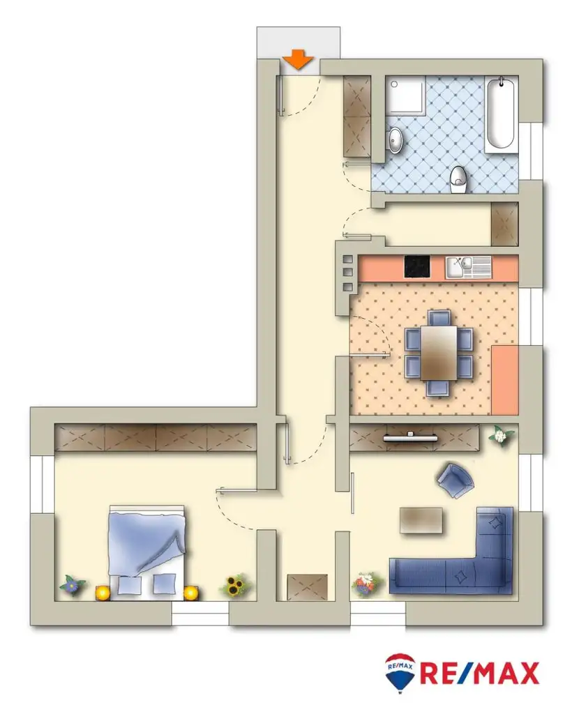 Schöne, gepflegte 2-Zimmer-Wohnung im Grünen
