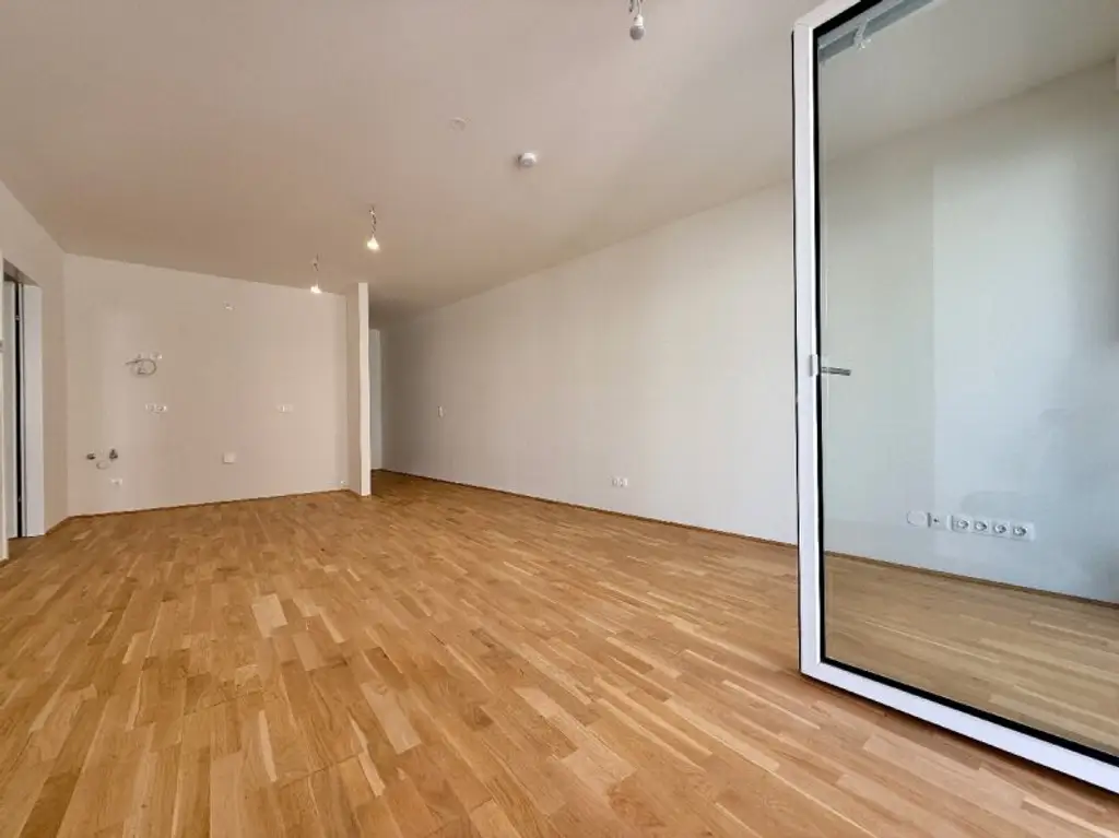 Erstbezug - 2 Zimmerwohnung I Nähe Donau I ca. 5,5m²  Balkon I hochwertige Küche I Tiefgarage I Fußbodenheizung I