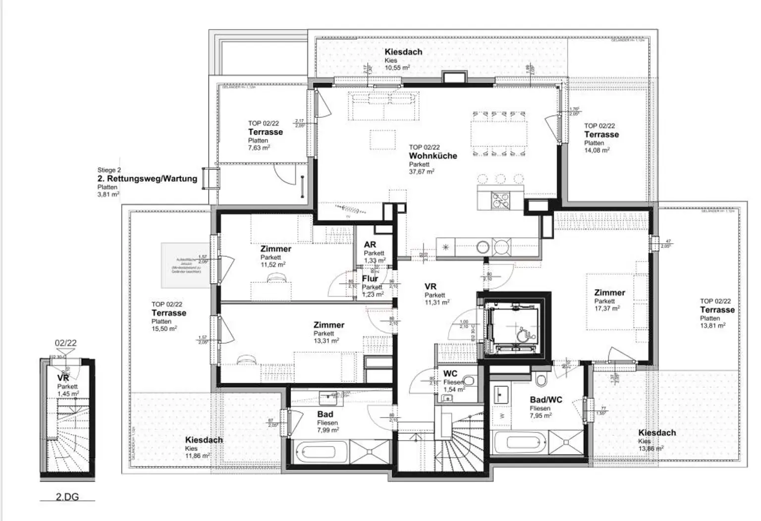 Ihr Penthouse – mit 90m² Terrassenfläche und Direktlift in die Wohnung!!