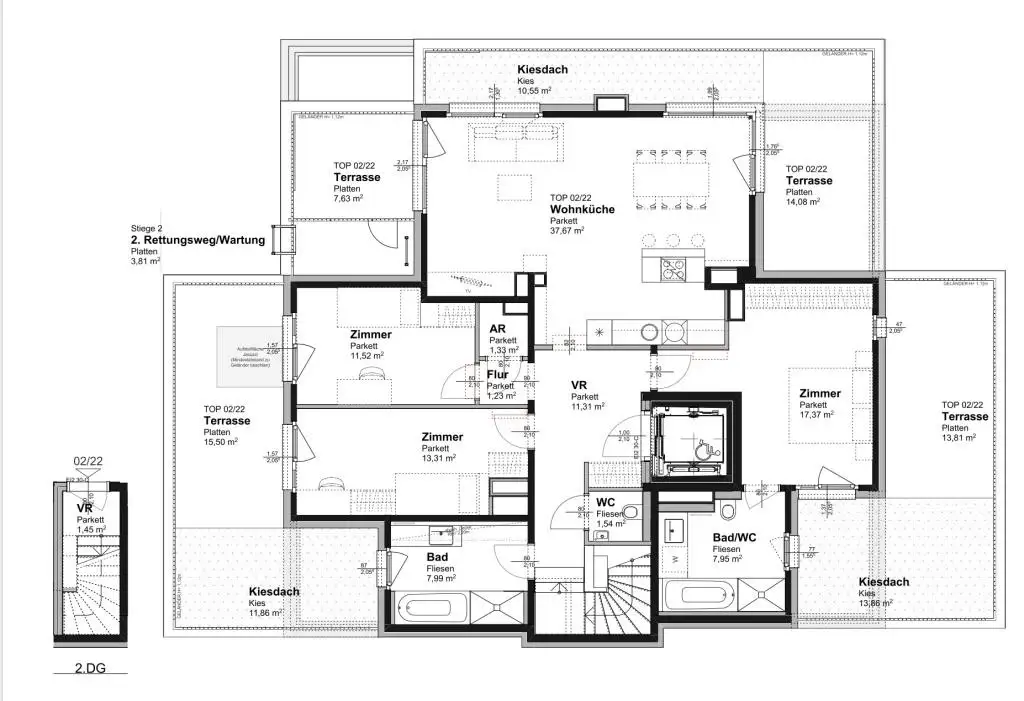 Ihr Penthouse – mit 90m² Terrassenfläche und Direktlift in die Wohnung!!