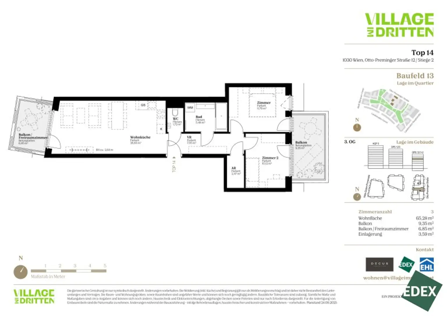 Zwei-Zimmer-Neubau mit Abstellraum, Wanne und zwei Balkonen | URBAN DAHEIM | BAUFELD 13