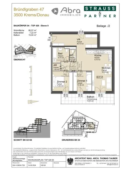 Neubau Erstbezug Wunderschöne Drei Zimmer Wohnung mit Balkon und herausragender Aussicht